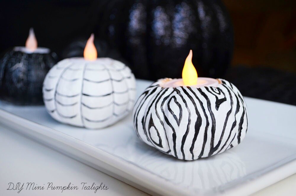 DIY Mini Pumpkin Tealights